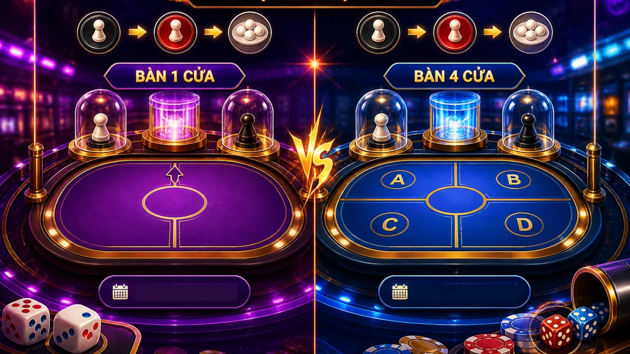 Chọn bàn theo cách theo dõi ván: 68win bàn cược đơn khác bàn nhiều cửa như thế nào?