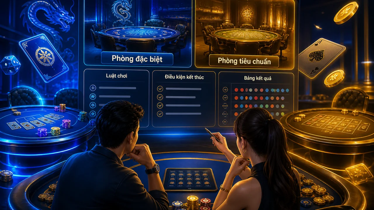 Phòng đặc biệt trên 68win có luật khác phòng tiêu chuẩn không? Cách kiểm chứng nhanh